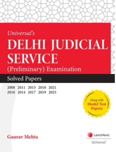 Delhi Judicial Service Preliminary Exam Solved Papers book cover by Gaurav Mehta